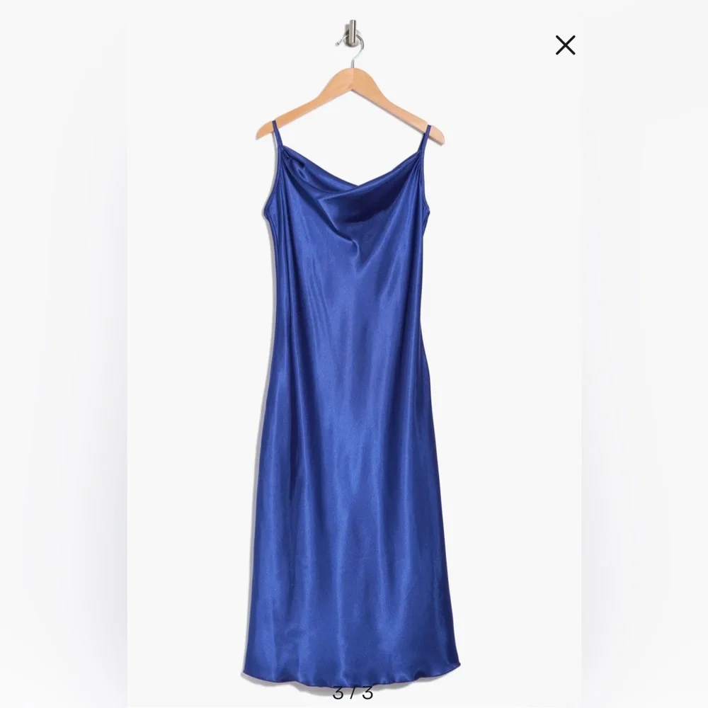 BEBE - Satin Cowl Neck Midi Dress XS - Picture 3 of 9